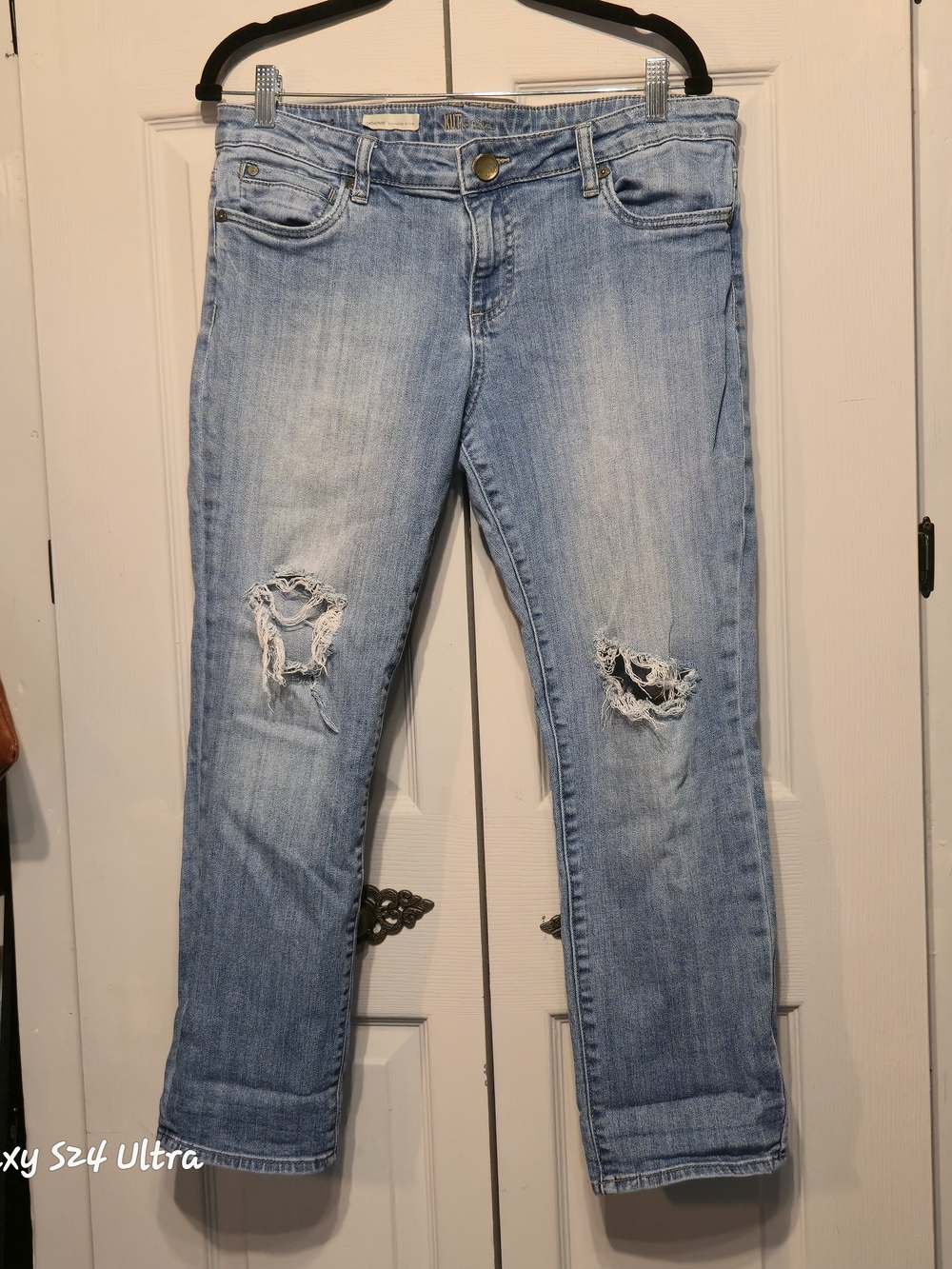 Kut From The Kloth Boyfriend Light Blue Distressed Women’s Jeans 12p